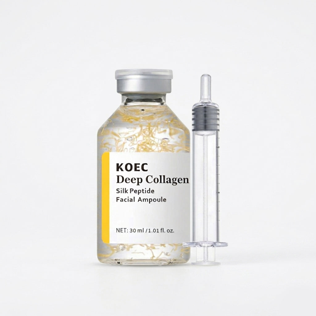 Koecare Deep Collagen Silk Peptide Serum bottle - formulated with hyaluronic acid and ceramides for women 45+